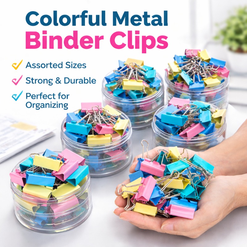 40PCS/Set Long Colorful Metal  - đánh giá và giá Binder Clip Assorted