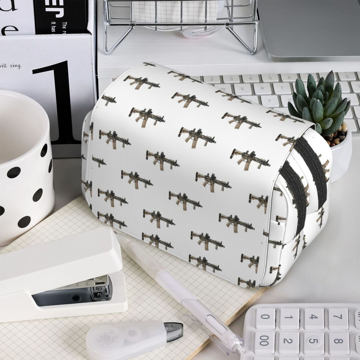 AR-15 Tan Camo Gun - White Pen - đánh giá và giá Tan Stationery & Office Supply