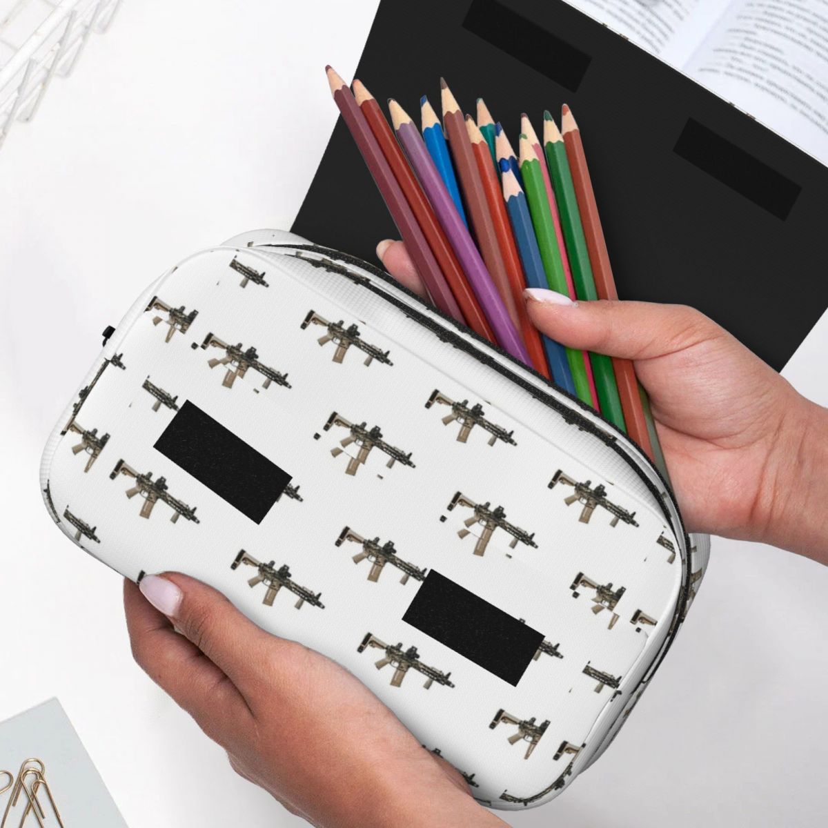 AR-15 Tan Camo Gun - White Pen - đánh giá và giá Tan Stationery & Office Supply
