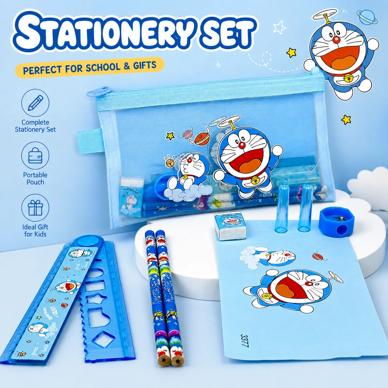 Cute Blue Cartoon Cat Kids Sta - đánh giá và giá Stationery Supplier